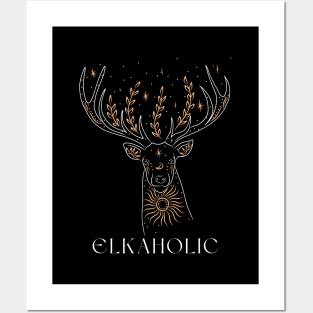 Artistic Elk Elkaholic For Dad Hunter Posters and Art